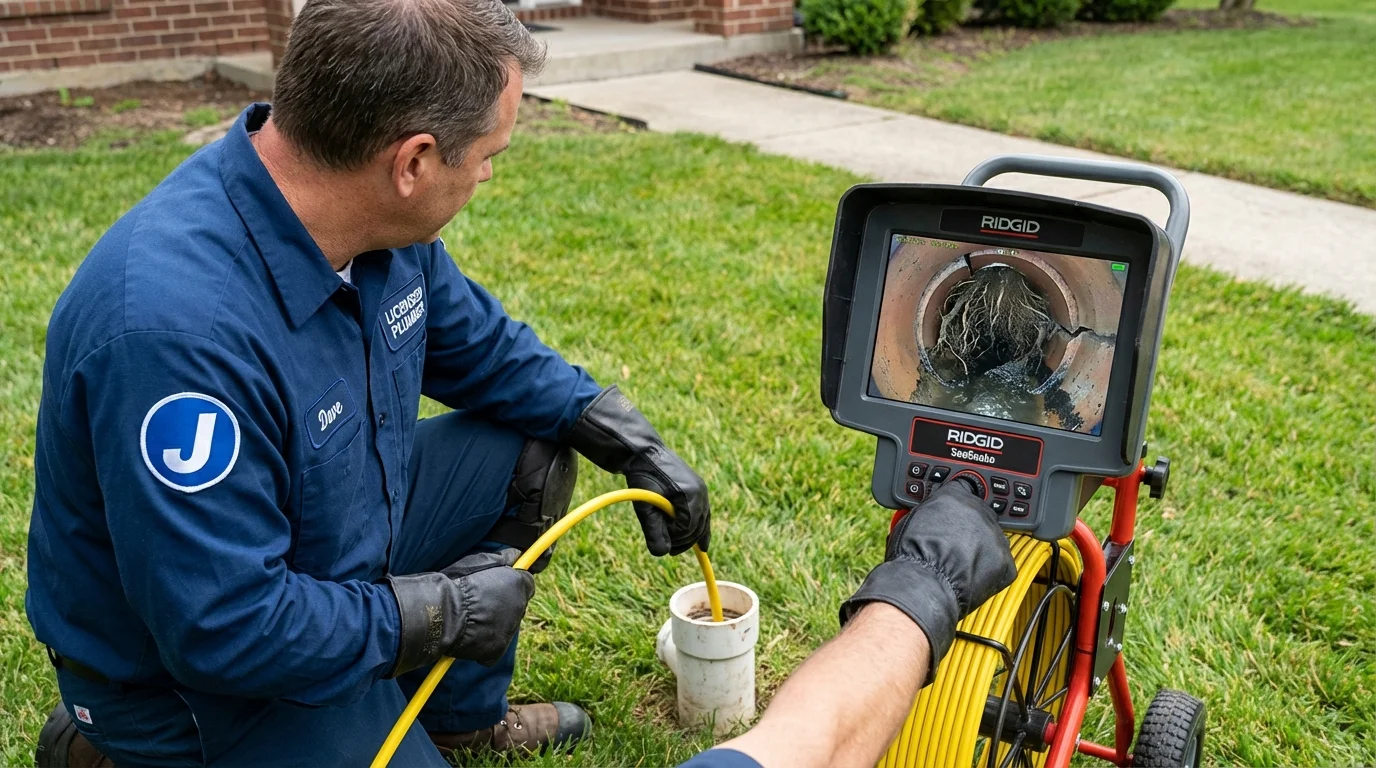 Sewer camera inspection being performed by Johns Plumbing LLC in Wahoo